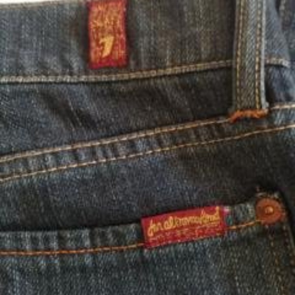 Jeans 7 For All Mankind Taille 27 Occasion Très Bon état - Coupe Flare Dark Wash - Tissu Coton Mélangé